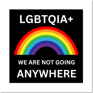 Gay Pride We Are not Going Anywhere LGBT Lesbian Trans Gift For LGBTQIA Rainbow Family Queer Intersex Asexual Protest Posters and Art